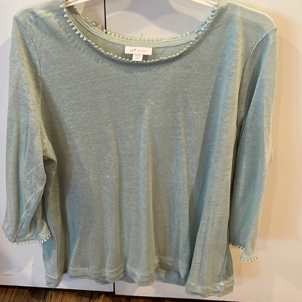 J-jill top in aqua blue